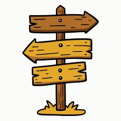 vector illustration of a cartoon style signpost