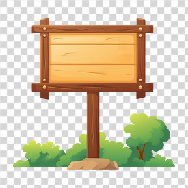 vector illustration of a large empty wooden signpost on two legs