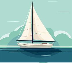 Vector illustration of a sailboat on a calm sea