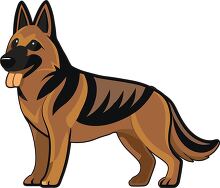 vector image of a German Shepherd dog