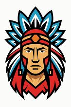 Vector image of a Native American chief