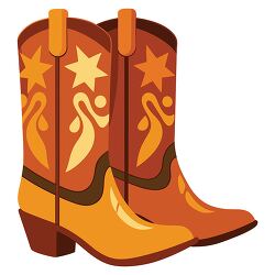 veintage cowboy boots with star and swirl design