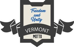 vermont state motto fredon and unity clipart image