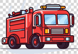 vibrant red fire truck clip art