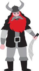 viking man holding sword  gray color