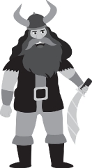 viking man holding sword clipart 2341