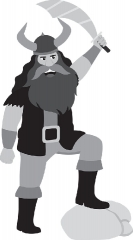 viking man with sword educational clip art graphic