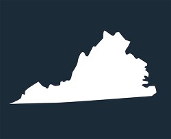virginia state map silhouette style clipart