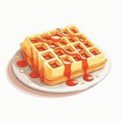 waffle dripping with syrup clip art