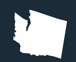 washington state map silhouette style clipart