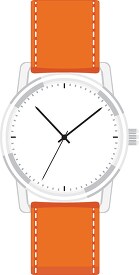 watch with orange band for boys clipart