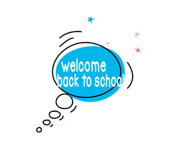 welcome back to schoolthought bubble animated clipart