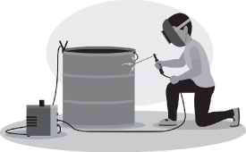 welder wearing protective mask using gray color clipart