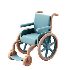 Wheelchair Icon 3d clay icon 9