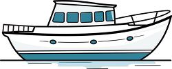 white boat on water clipart