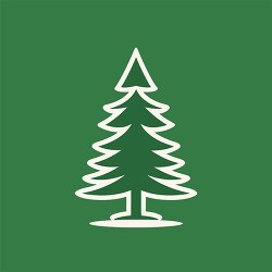 white christmas pine tree icon on a green background