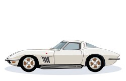 white corvette sports car side view