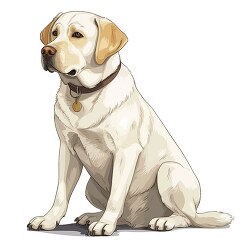 white gold labrador retriever dog clip art