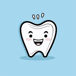 white healthy tooth character with a cheerful expression