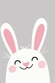 white rabbit cartoon character with pink inner ears