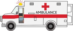 white red ambulance clipart