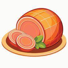 whole ham partially sliced resting on a plate