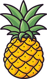 whole tropical pineapple fruit clip art