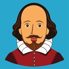 William Shakespeare with a mustache and beard