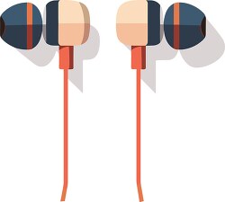 wired earbuds clip art