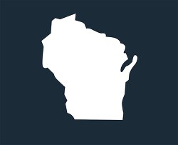 wisconsin state map silhouette style clipart
