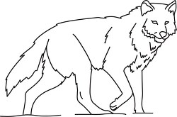 wolf black outline clipart 18