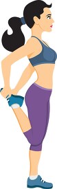 woman is doing stretching workout clipart