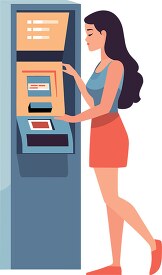 woman withdrawing money from an ATM machine