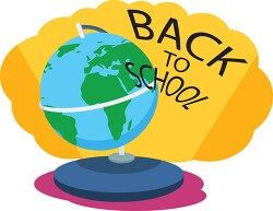 world globe with back to school text clipart