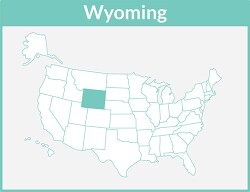 wyoming map square color outline clipart