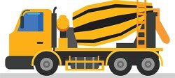 yellow black concrete cement mixer truck clipart