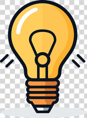 yellow lightbulb icon color transparent png