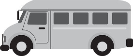 yellow mini bus used to transport passengers gray color clip art