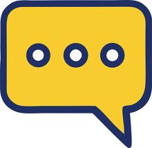 yellow rectabgle speech bubble three dots