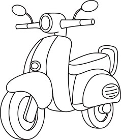 yellow scooter clipart 205 outline bw