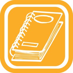 yellow square white spiral notebook icon