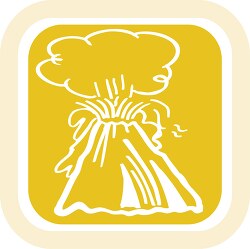 yellow square white volcano eruption icon