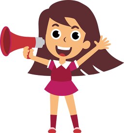 young cheerful cheerleader with a megaphone