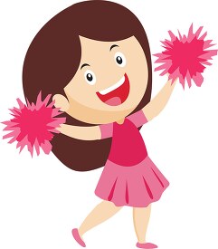 young girl cheers during a game clipart