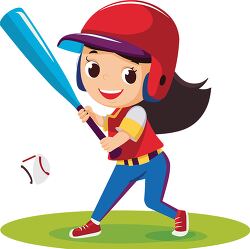 young girl in a softball uniform holding a bat