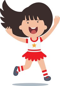 young happy cheerleader jumping in the air