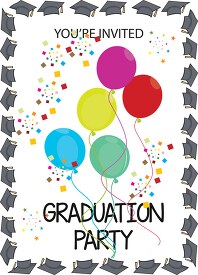 your invited graduation party balloons clipart
