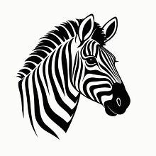 zebra head black outline clip art