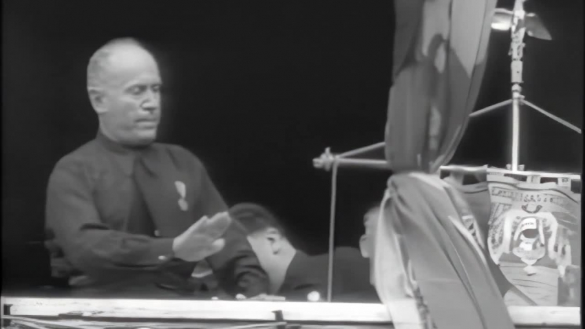 Mussolini Addressing Huge Crowd In Rome 1935 historic video footage