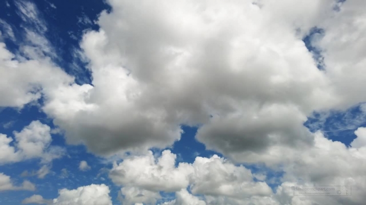 slow motion of clouds in a summer blue sky